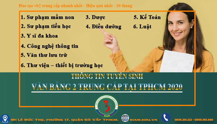 THÔNG TIN TUYỂN SINH VĂN BẰNG 2 TRUNG CẤP TẠI TPHCM 2020