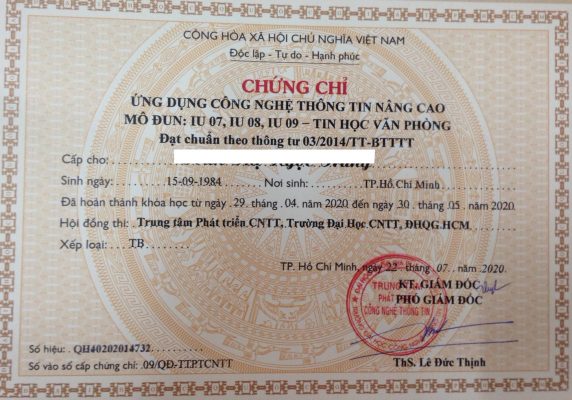 thi chứng chỉ tin học văn phòng ở TPHCM 2021